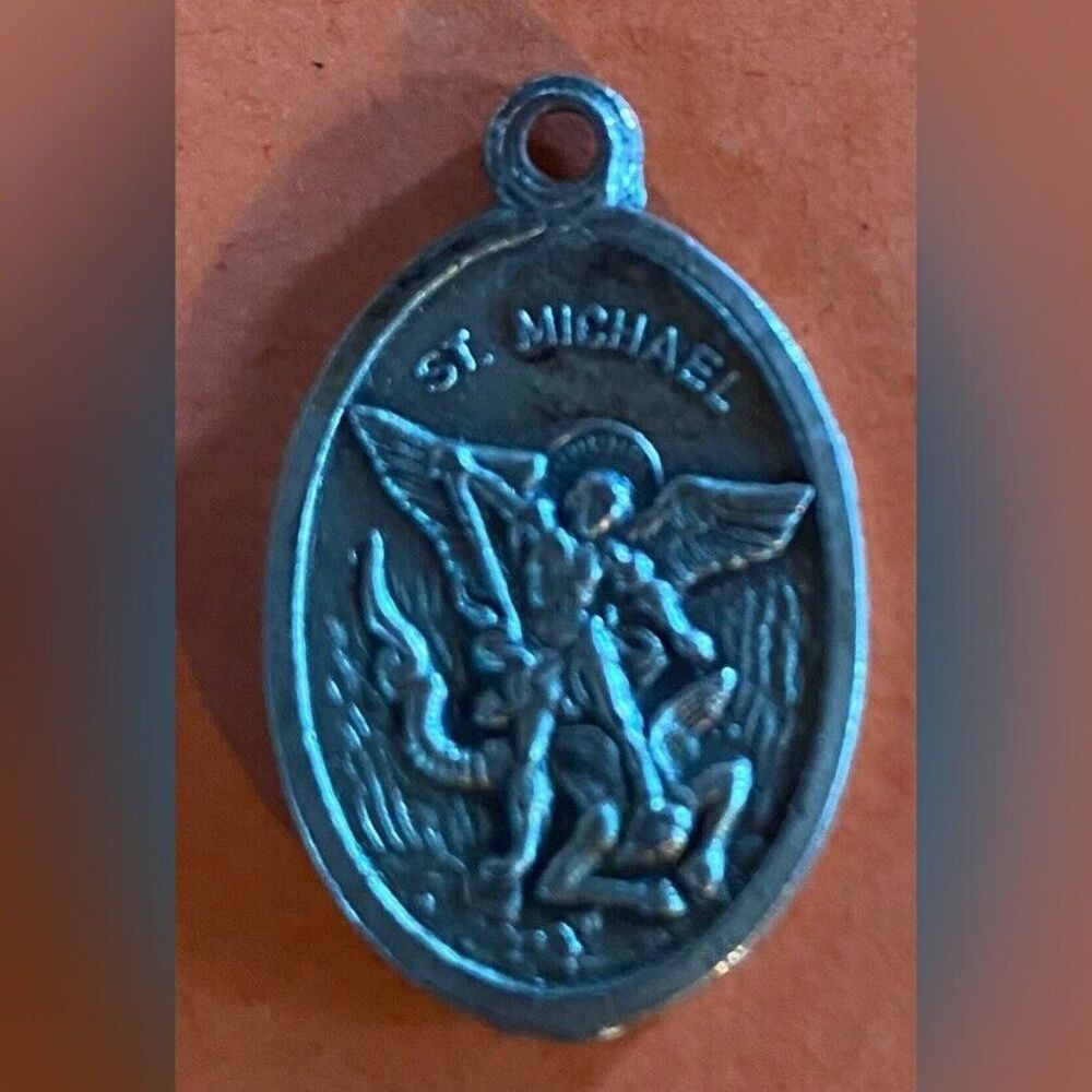 St. Michael’s Medal Guardian Angel Silver Tone 1” Religious